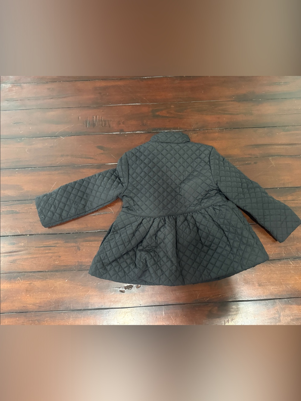 Janie and Jack Black Quilted Peplum Snap-Front Jacket - Picture 5 of 5